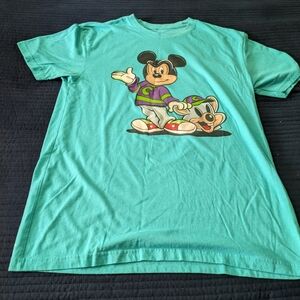 Super Fresh Mickey Mouse It's My Day Job Men Large Blue Shirt